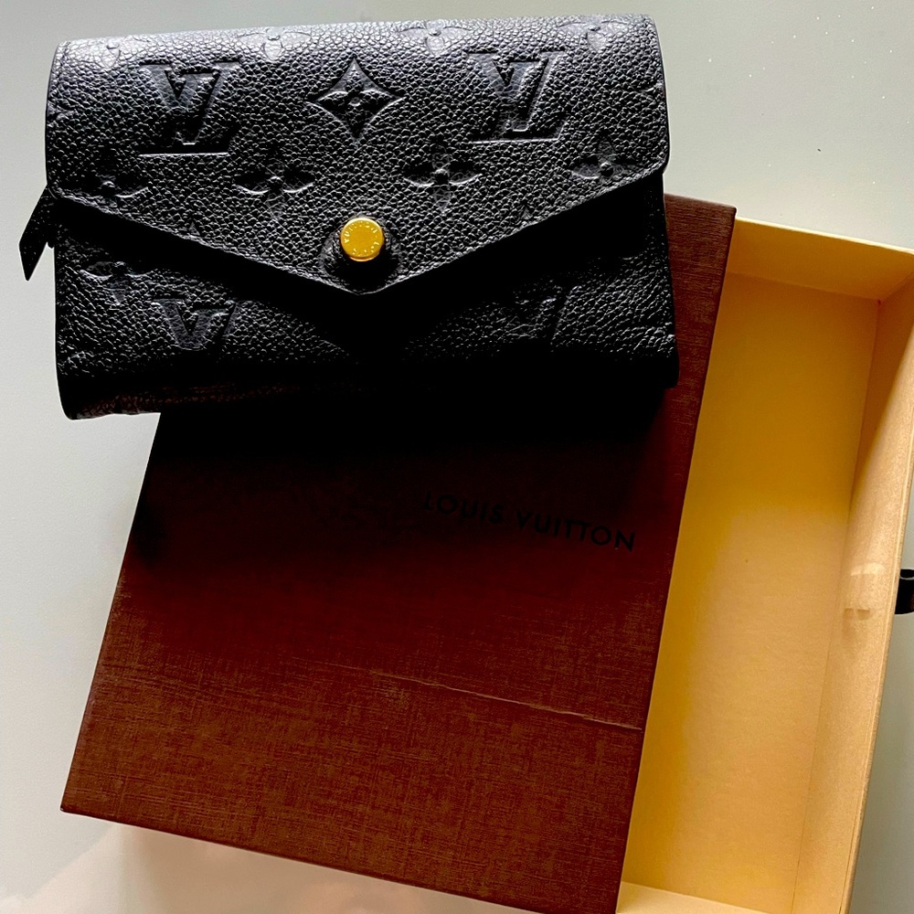 Authentic Louis Vuitton MONOGRAM EMPREINTE LEATHER Wallet, black
